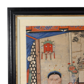 Framed Chinese Ancestor Painting - 19th Century