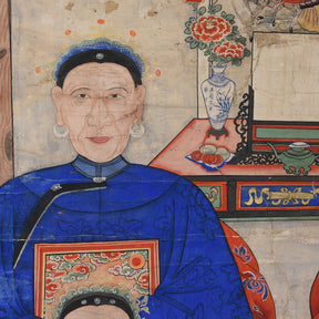 Framed Chinese Ancestor Painting - 19th Century