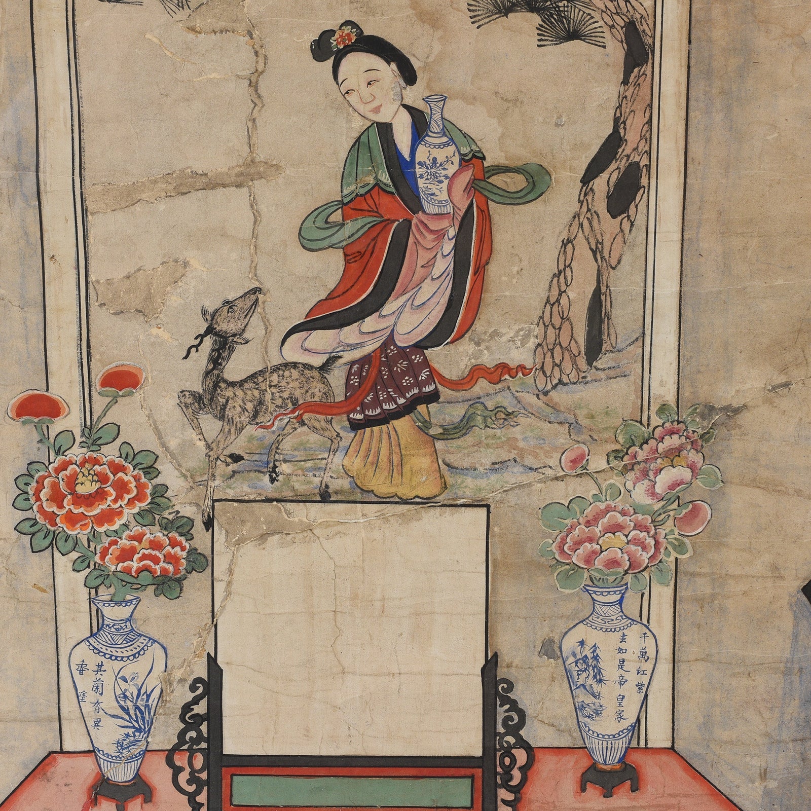 Framed Chinese Ancestor Painting - 19th Century