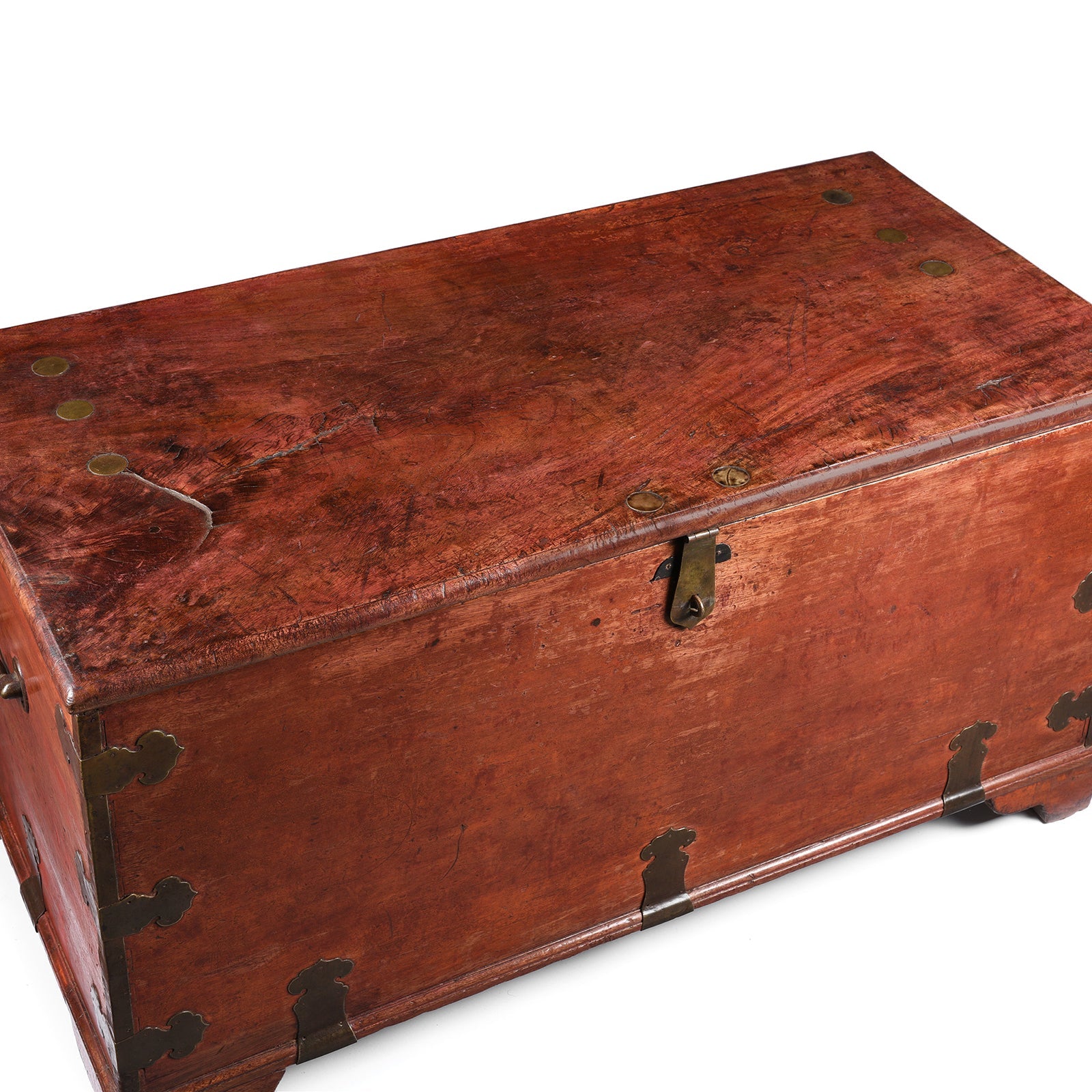 Red Lacquer Camphor Chinese Chest - 18th Century