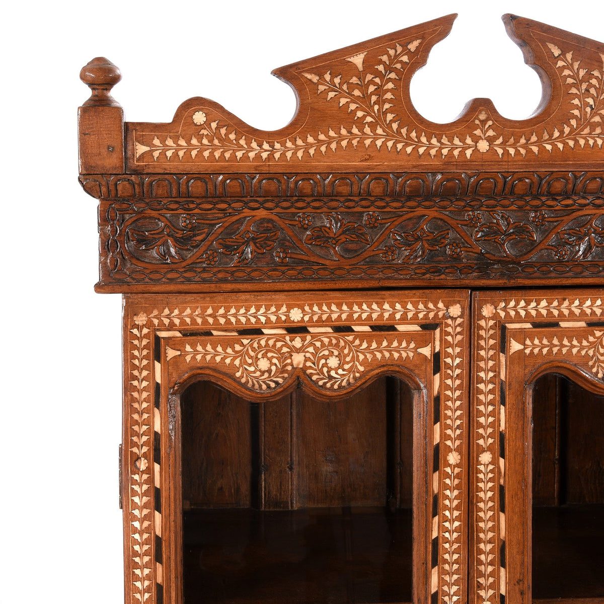 Anglo Indian Bone Inlay Glazed Cabinet - 19th Century