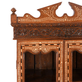 Anglo Indian Bone Inlay Glazed Cabinet - 19th Century