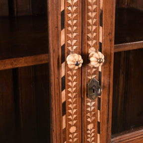 Anglo Indian Bone Inlay Glazed Cabinet - 19th Century