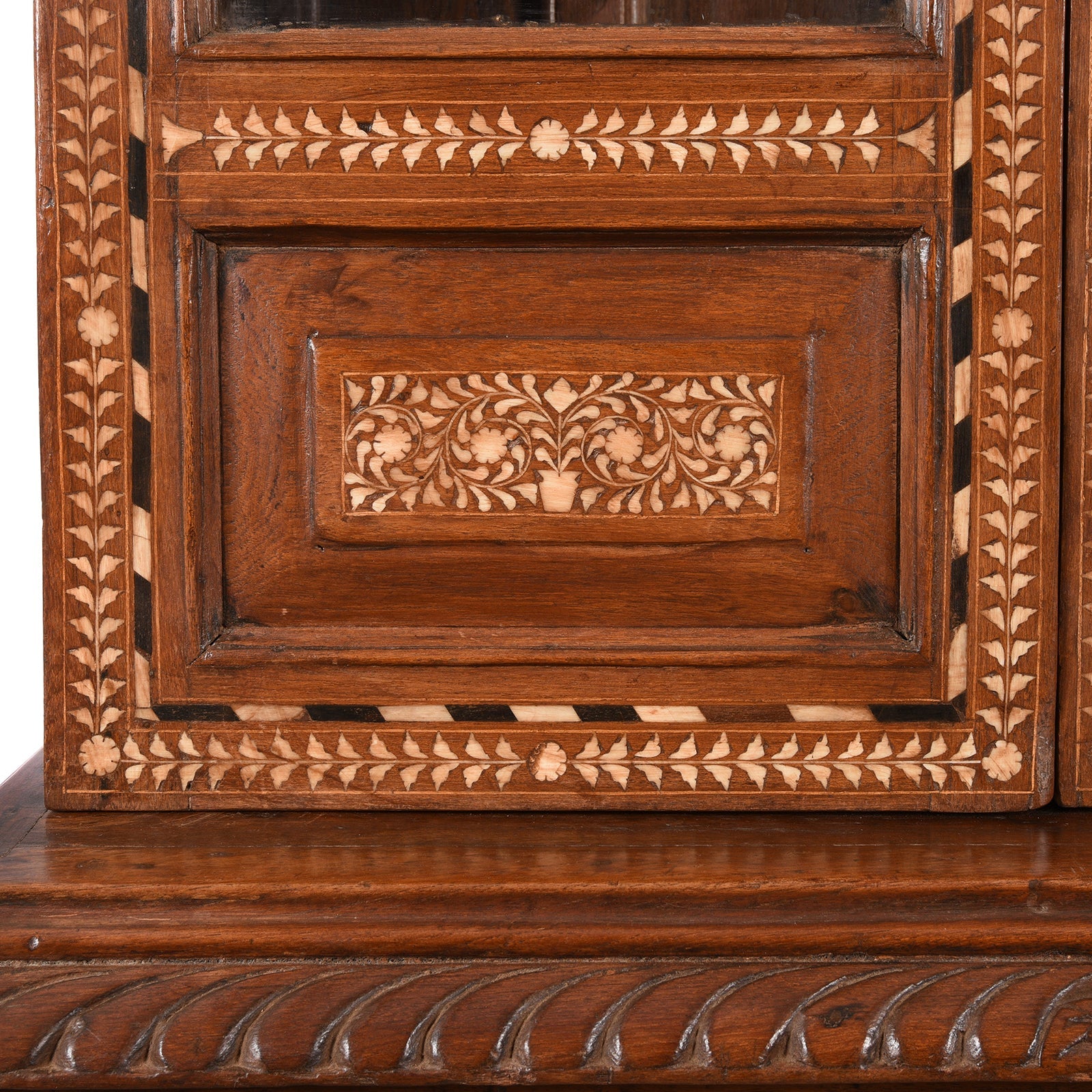 Anglo Indian Bone Inlay Glazed Cabinet - 19th Century
