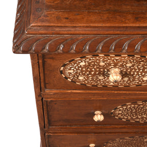 Anglo Indian Bone Inlay Glazed Cabinet - 19th Century