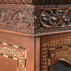 Anglo Indian Bone Inlay Glazed Cabinet - 19th Century