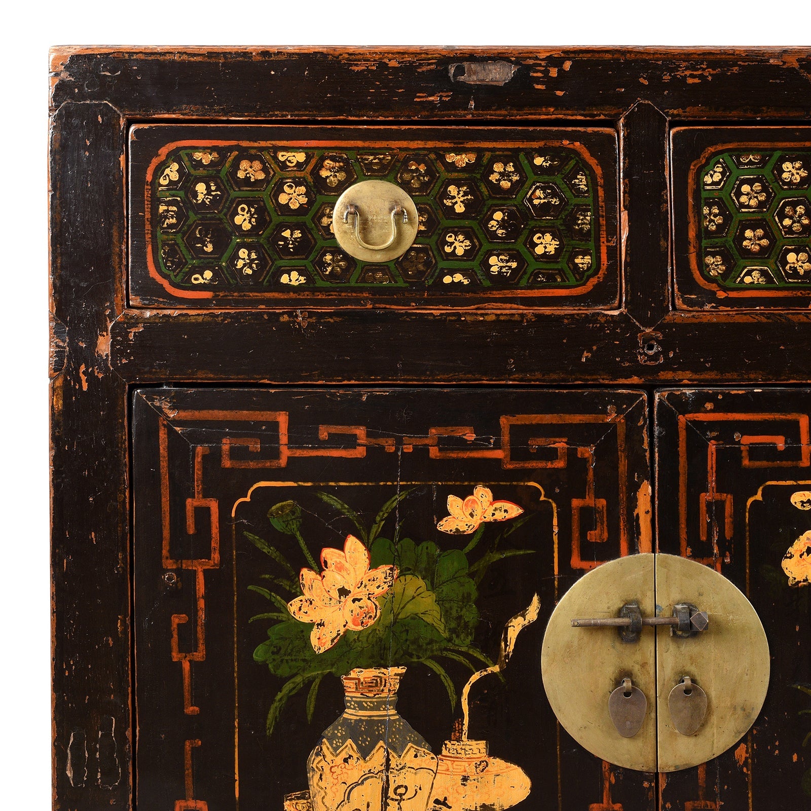 Black Painted Mongolian Sideboard - 19th Century