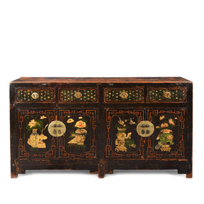 Black Painted Mongolian Sideboard - 19th Century