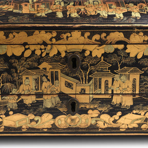 Black Lacquer Canton Export Sewing Box - Early 19th Century