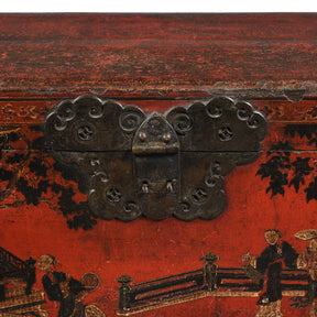 Gilt Red Lacquer Chest From Shanxi - Late 18th Century