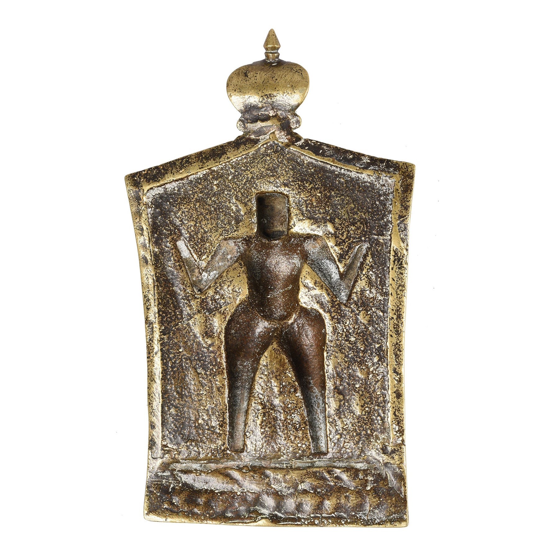 Bronze Votive Panel Of Virabhadra From Deccan - 19th Century