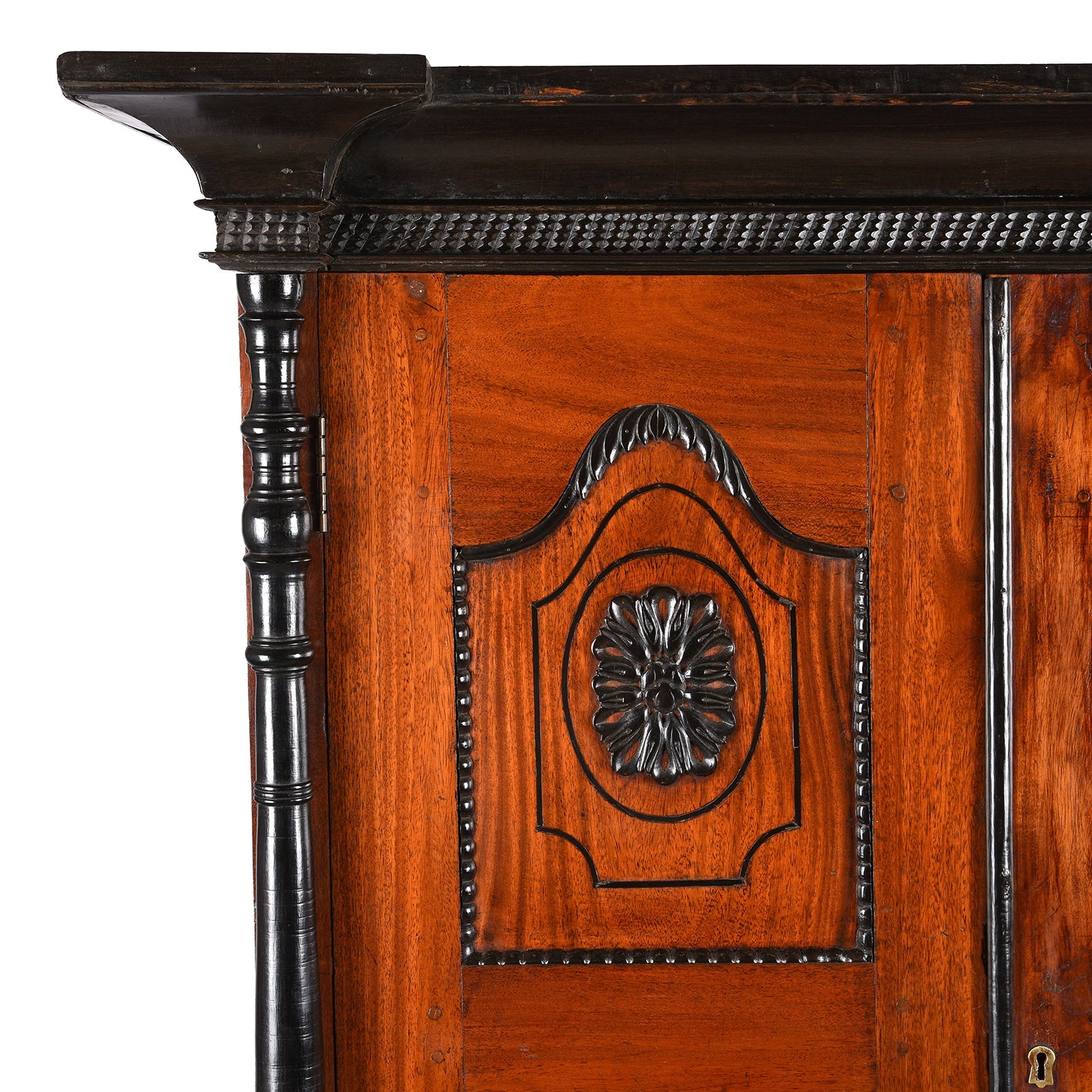 Dutch Colonial Jackfruit & Ebony Cabinet From Sri-Lanka -19th Century