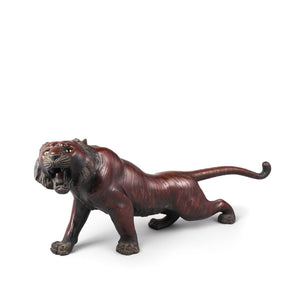 Japanese Bronze Tiger Okimono - Showa Era