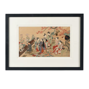 'Visit To The Garden' Japanese Woodblock by Nishikawa Sukenobu