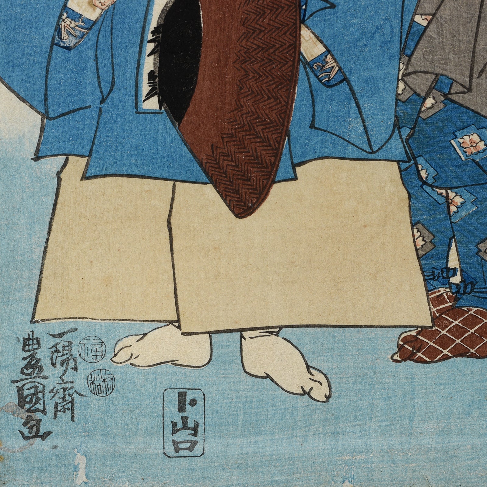 "Kanjincho" Kabuki Triptych By Kuniyoshi