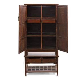 Pair of Chinese Jichimu Yuanjiaogui Cabinets On Stands - Qing Dynasty