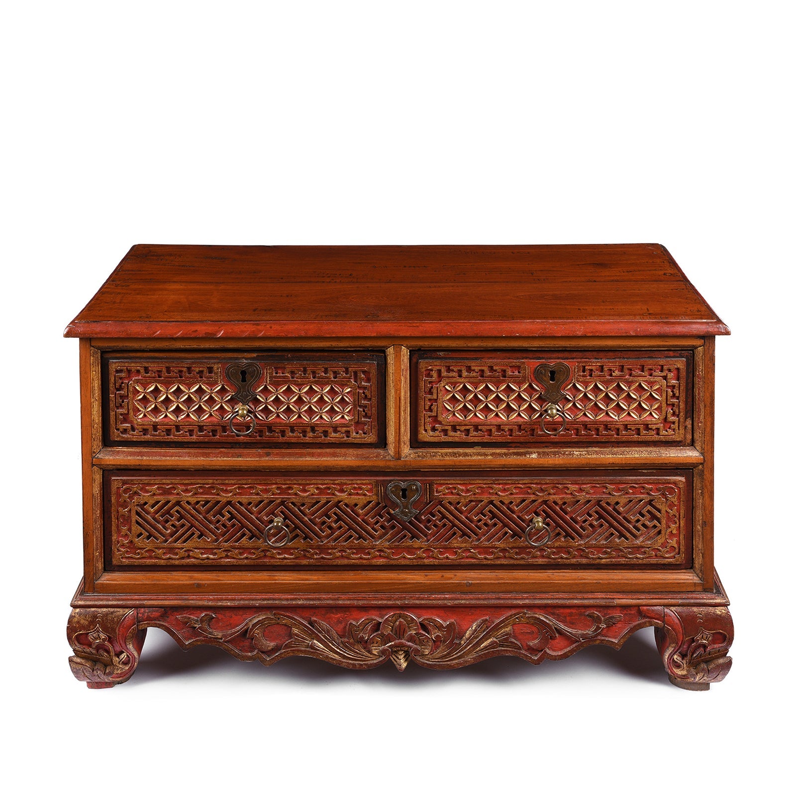 Painted Indonesian Madura Chest - 19th Century