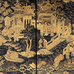 Gilt Black Lacquer Chinese Export Jewellery Cabinet - Early 19thC