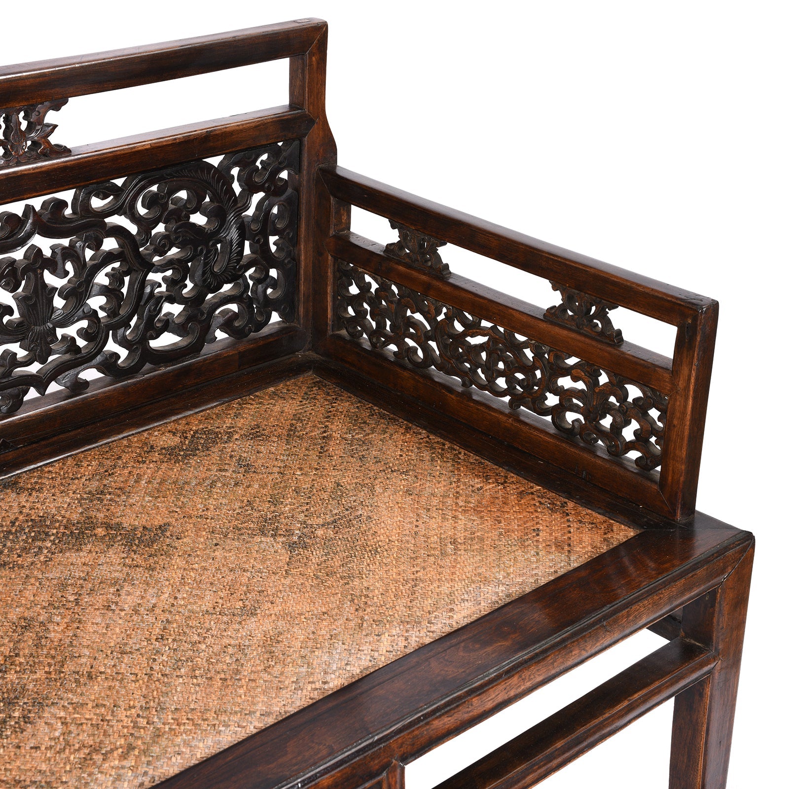 Chinese Caned Bench Qing Dynasty - Ca 1910