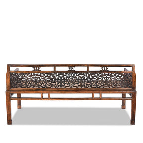 Chinese Caned Bench Qing Dynasty - Ca 1910