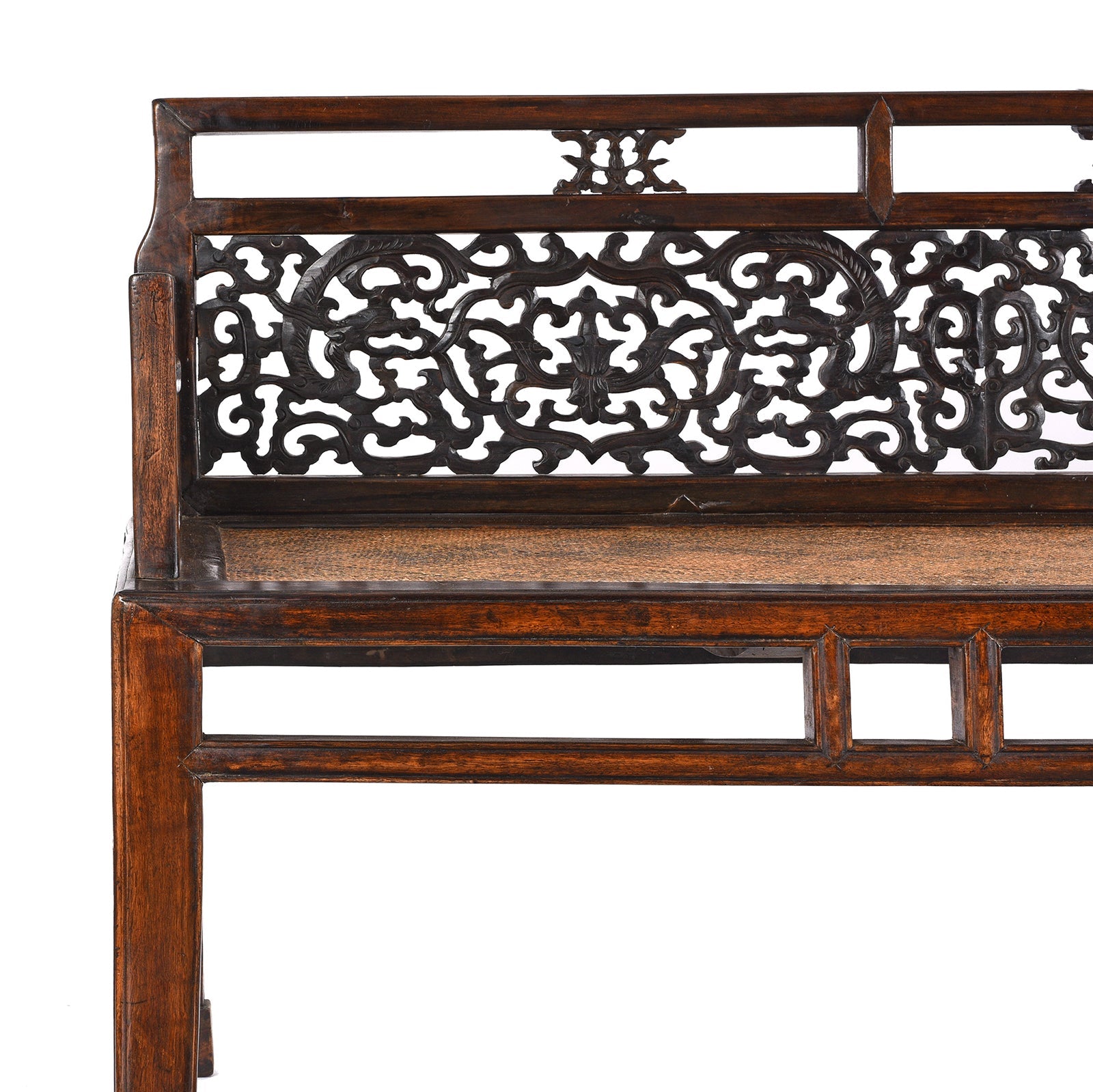 Chinese Caned Bench Qing Dynasty - Ca 1910