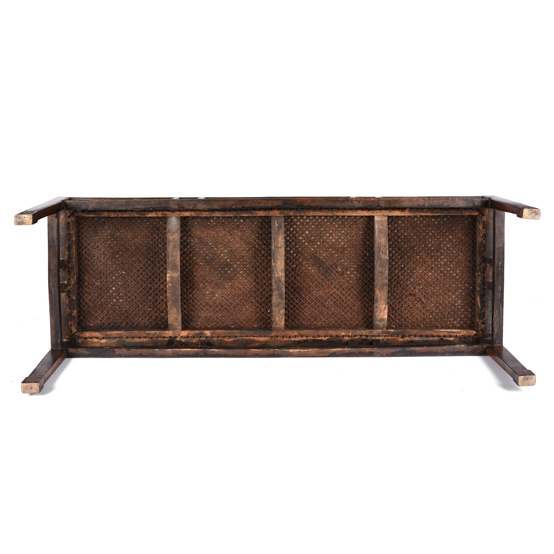 Chinese Caned Bench Qing Dynasty - Ca 1910