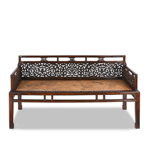 Chinese Caned Bench Qing Dynasty - Ca 1910