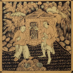 Black Lacquer Export Canton Export Games Table - Early 19th Century