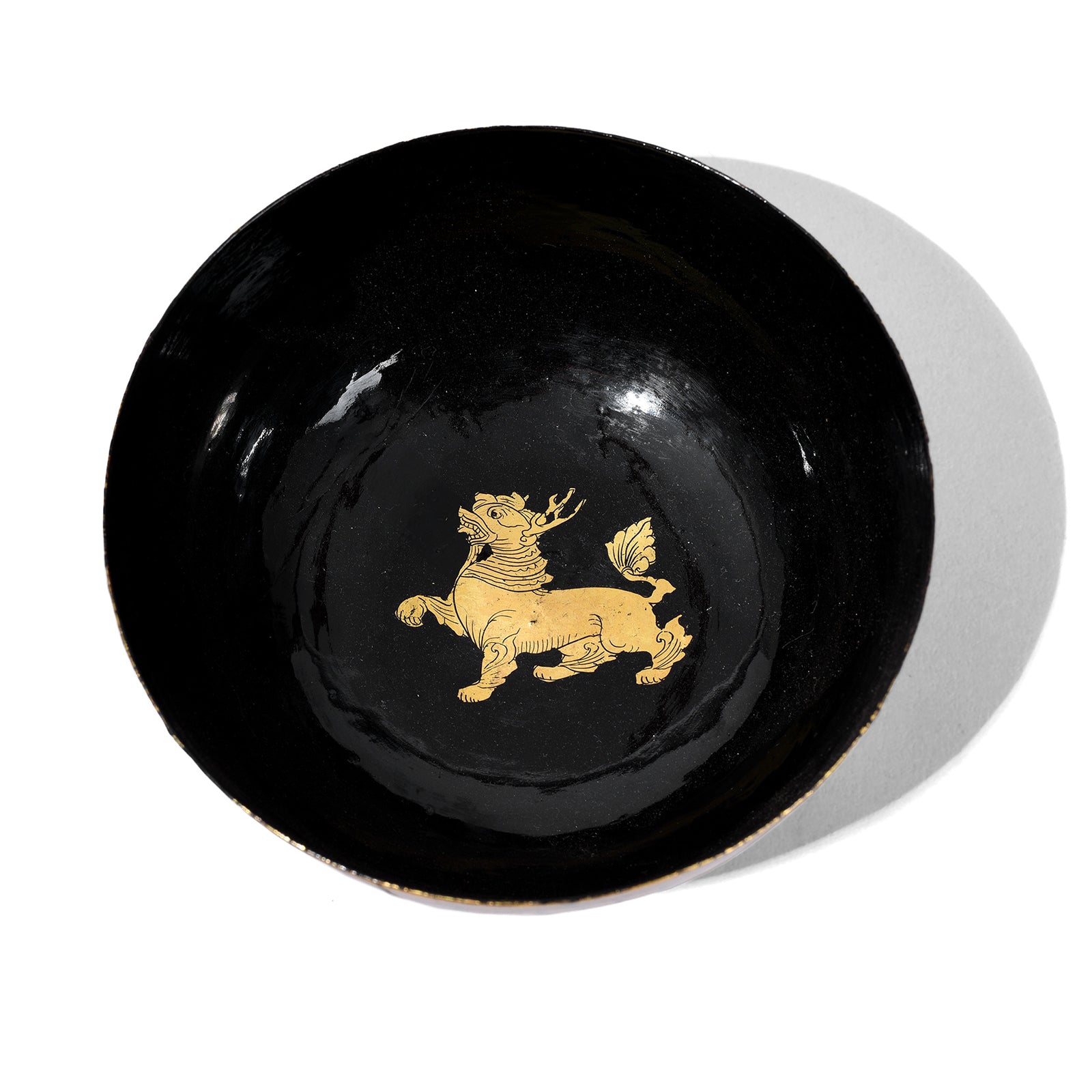 Burmese Black Lacquer Tea Cup / Plate - Ca 1950's