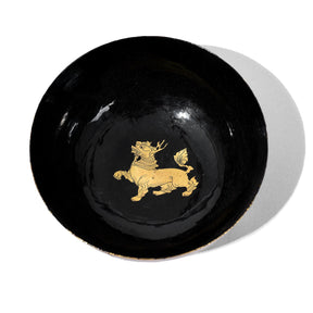 Burmese Black Lacquer Tea Cup / Plate - Ca 1950's
