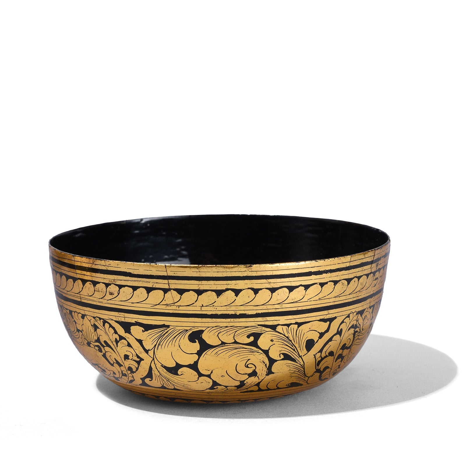 Burmese Black Lacquer Tea Cup / Plate - Ca 1950's