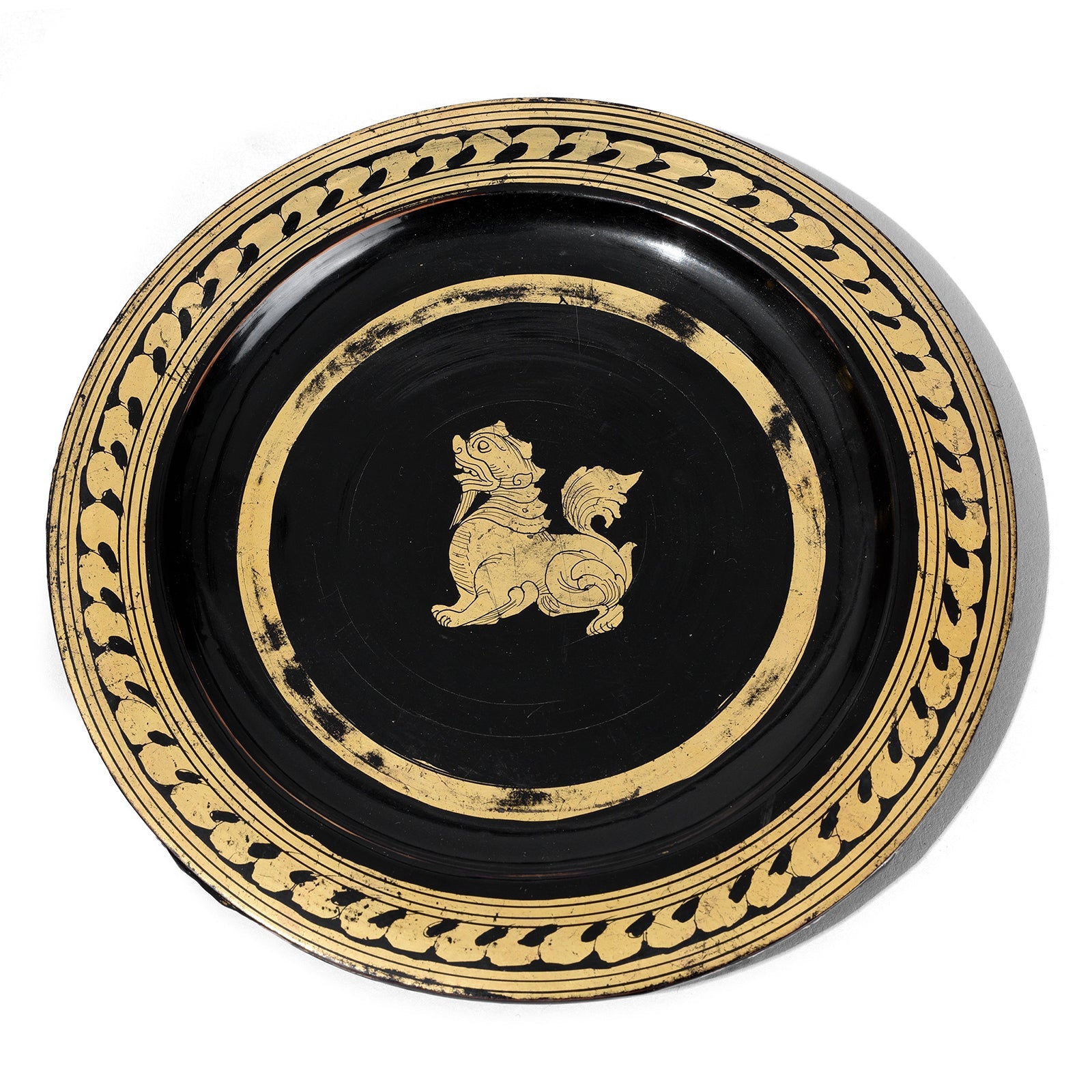 Burmese Black Lacquer Tea Cup / Plate - Ca 1950's