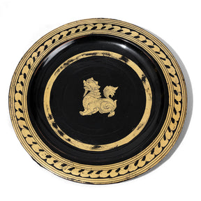 Burmese Black Lacquer Tea Cup / Plate - Ca 1950's
