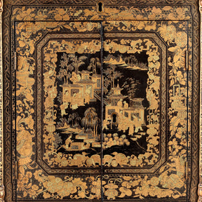 Black Lacquer Canton Export Jewellery Cabinet - Early 19th Century