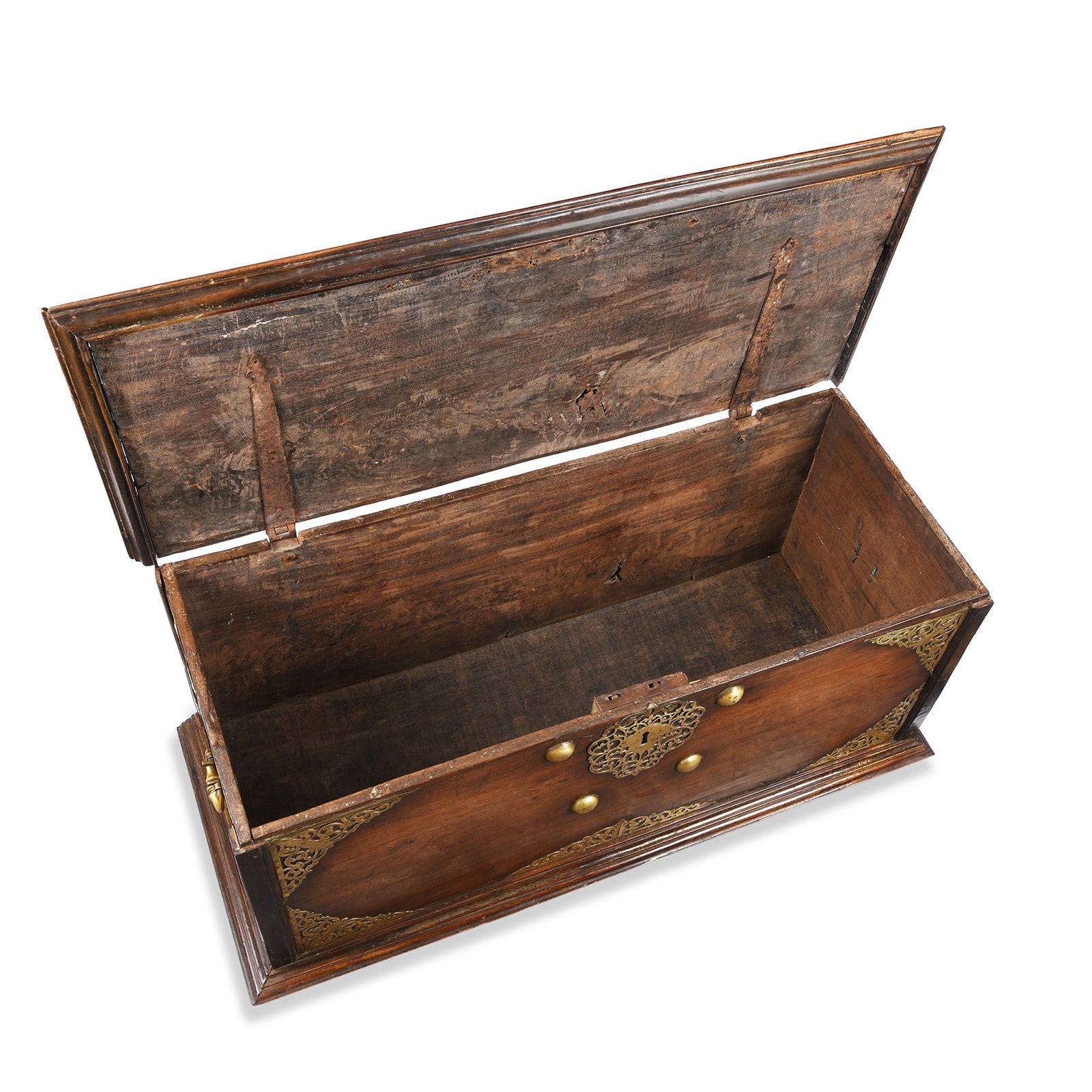Dutch Colonial Jackfruit & Brass Chest From Ceylon/Sri-Lanka -18thC