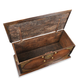 Dutch Colonial Jackfruit & Brass Chest From Ceylon/Sri-Lanka -18thC