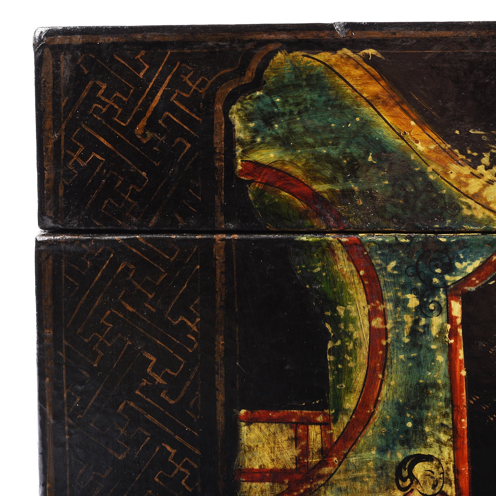 Chinese Painted Lacquer Box From Shanxi - Ca 1930