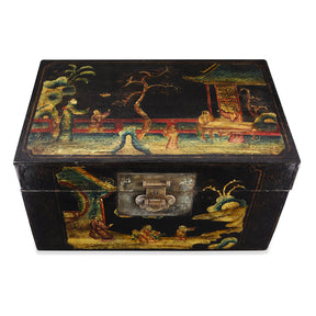 Chinese Painted Lacquer Box From Shanxi - Ca 1930