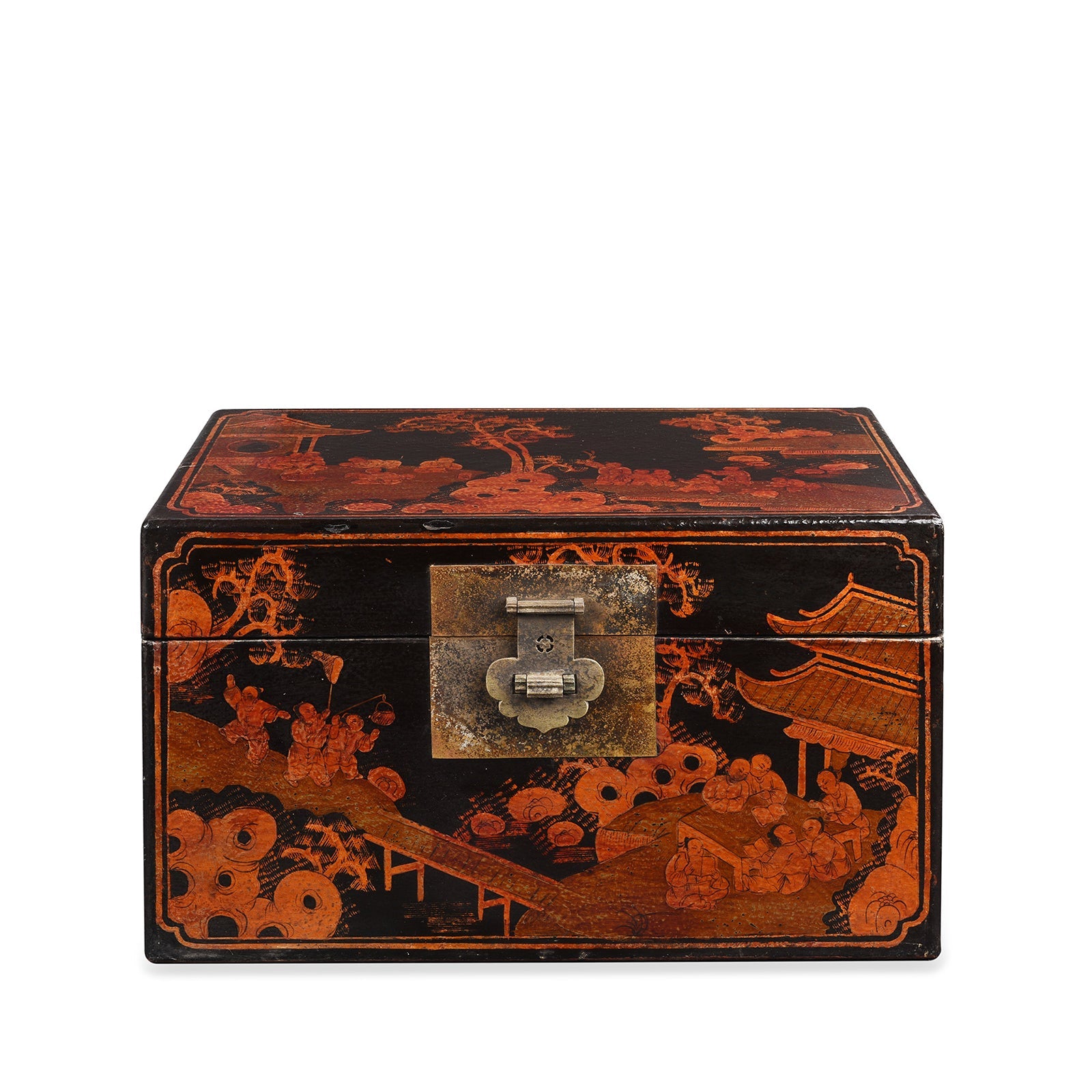 Chinese Painted Lacquer Box - Ca 1930