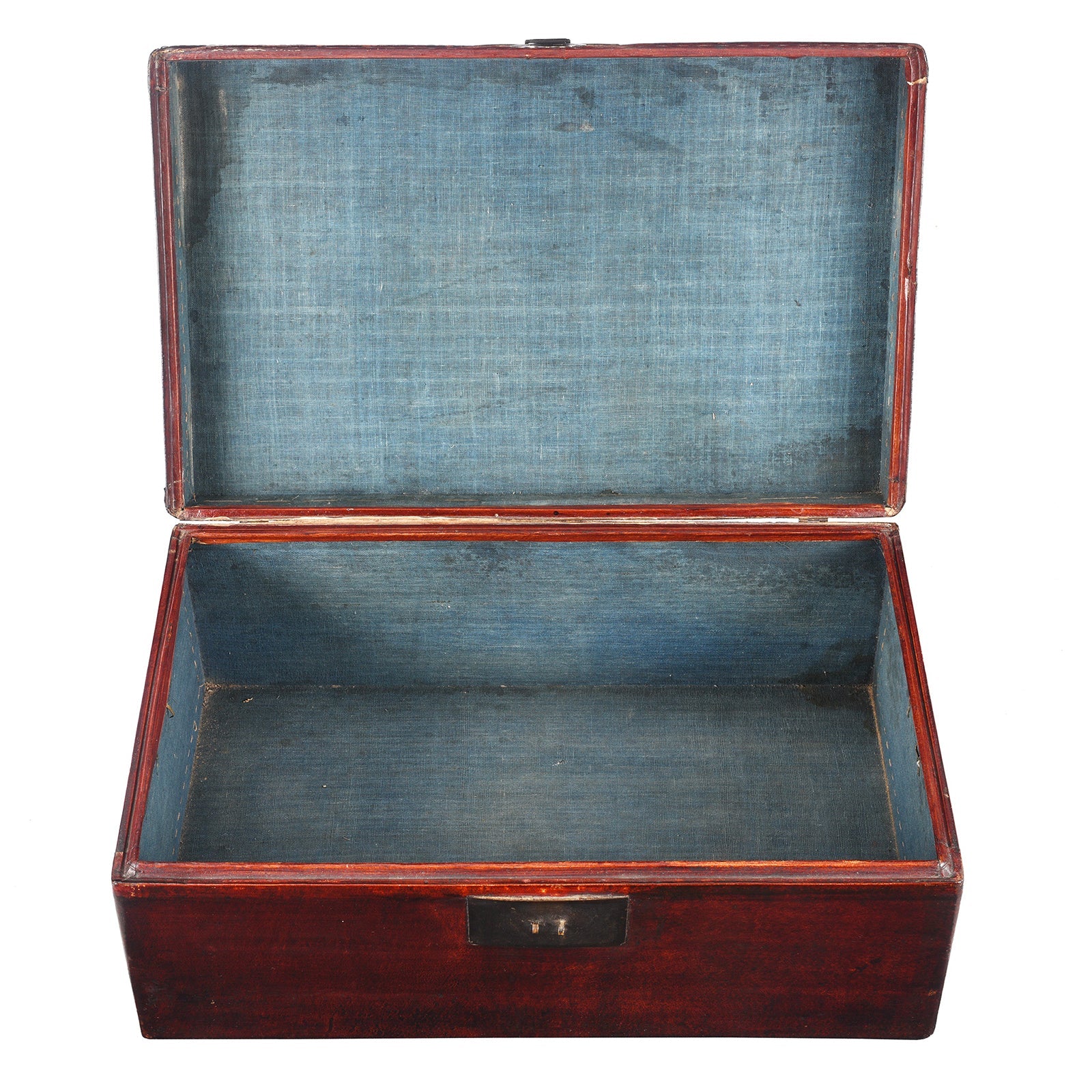 Aubergine Leather Trunk from Shanghai - Circa 1920