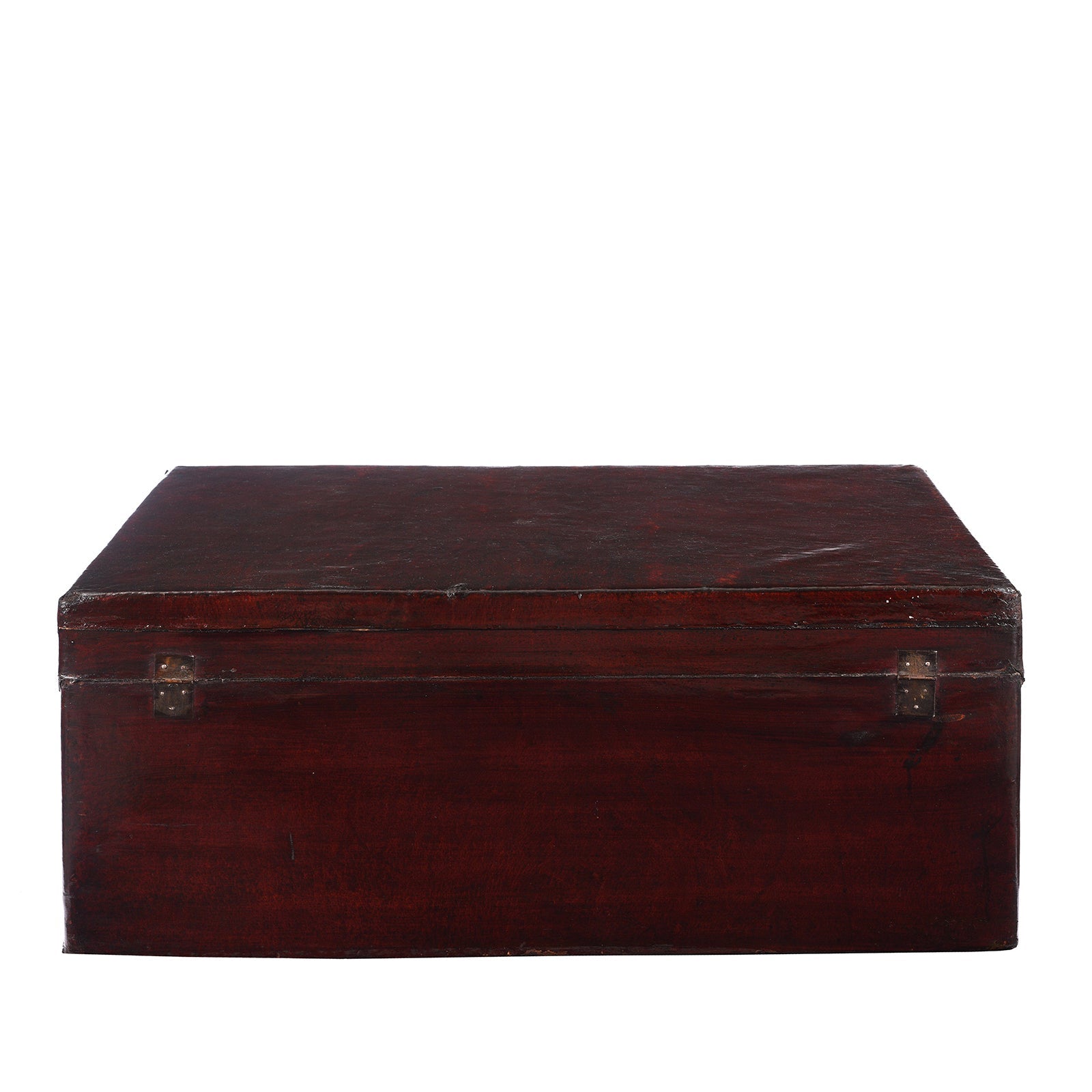 Aubergine Leather Trunk from Shanghai - Circa 1920