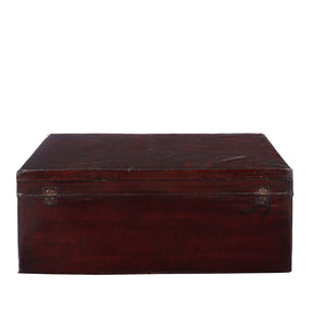 Aubergine Leather Trunk from Shanghai - Circa 1920