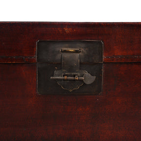 Aubergine Leather Trunk from Shanghai - Circa 1920