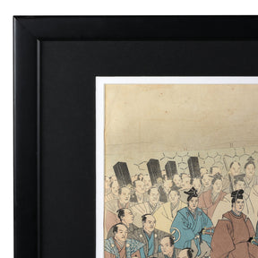 'Visiting Edo Castle on New Years Day' Original Woodblock by Toyohara Chikanobu - Ca 1897
