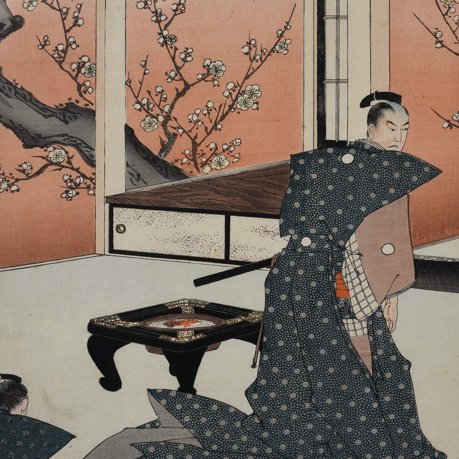 'New Year's Kagamibiraki Ceremony' Triptych by Chikanobu