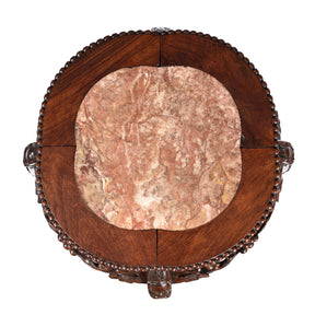 Chinese Hongmu Jardinière Stand With Inset Marble - Late 19th Century