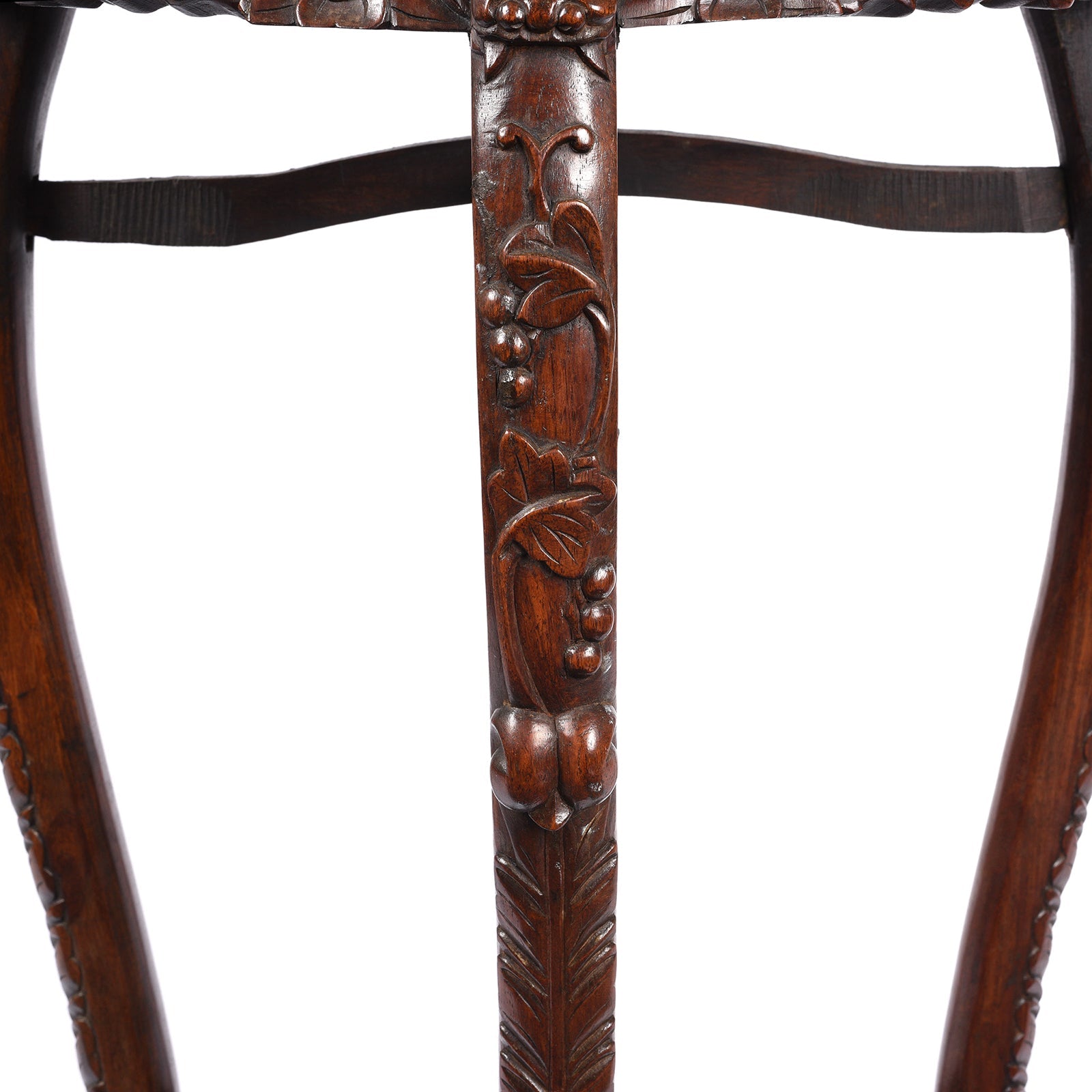Chinese Hongmu Jardinière Stand With Inset Marble - Late 19th Century