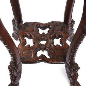 Chinese Hongmu Jardinière Stand With Inset Marble - Late 19th Century