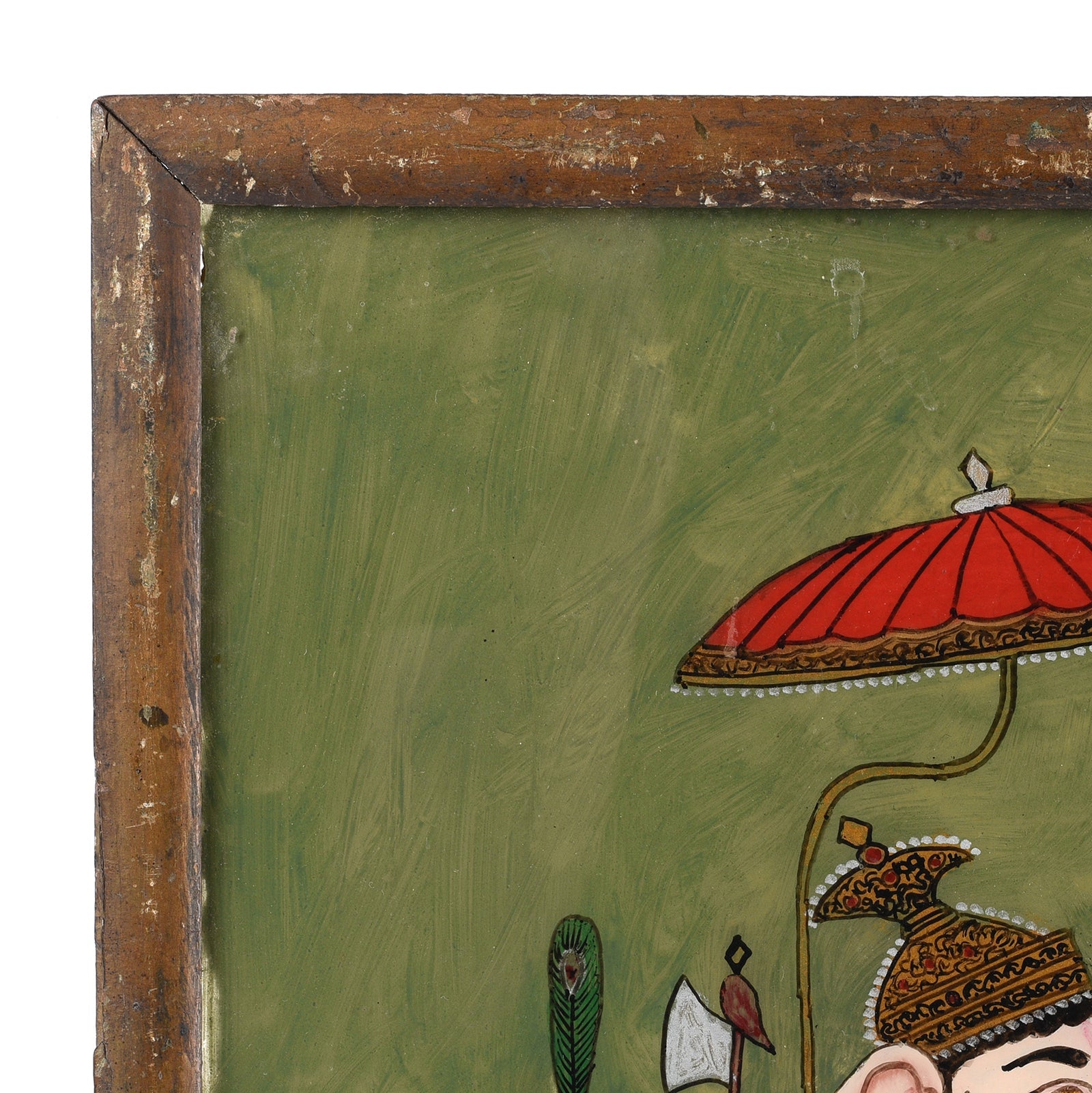 Reverse Glass Painting of Ganesha - 19th Century
