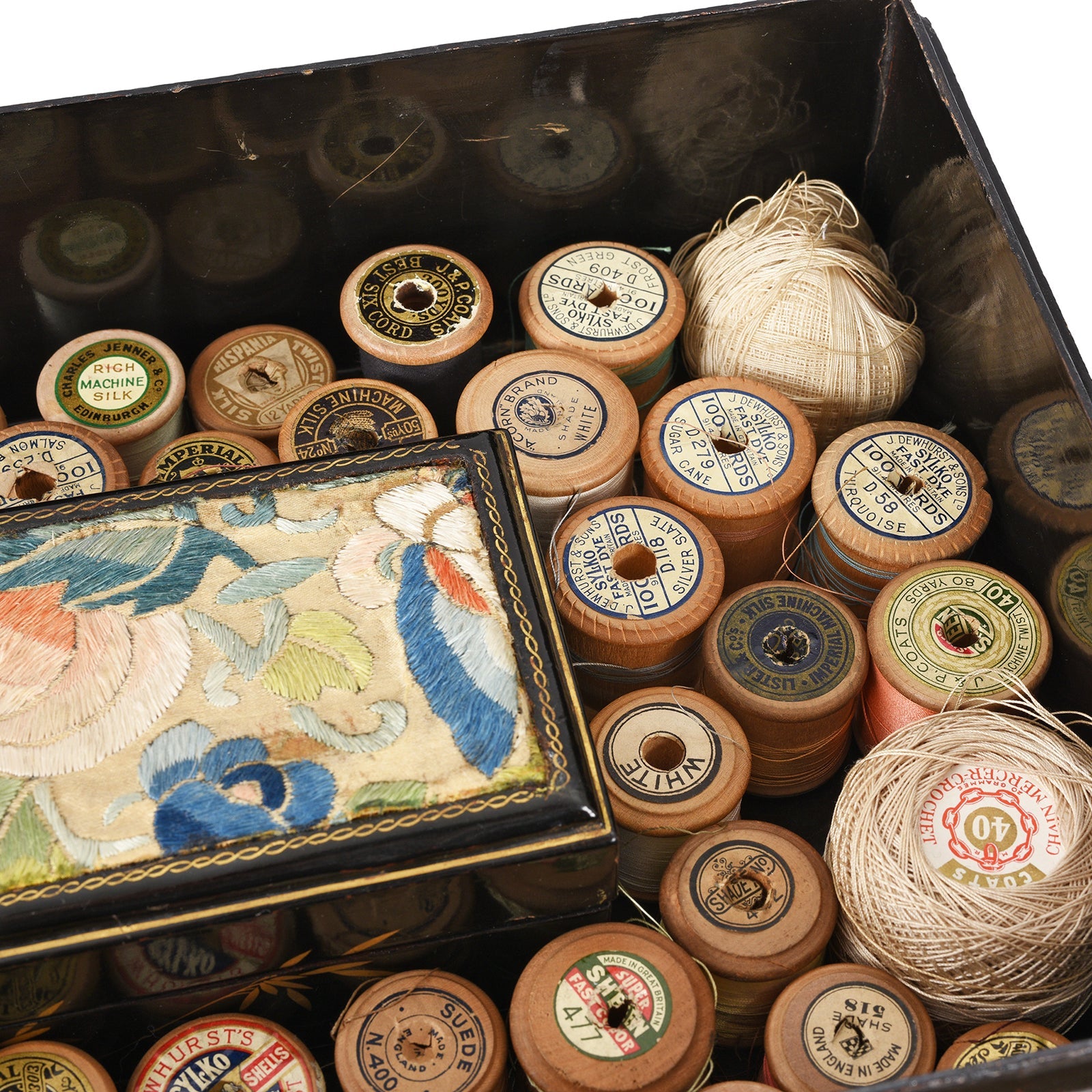 Canton Export Black Lacquer Stacking Haberdashery Box - Qing Dynasty